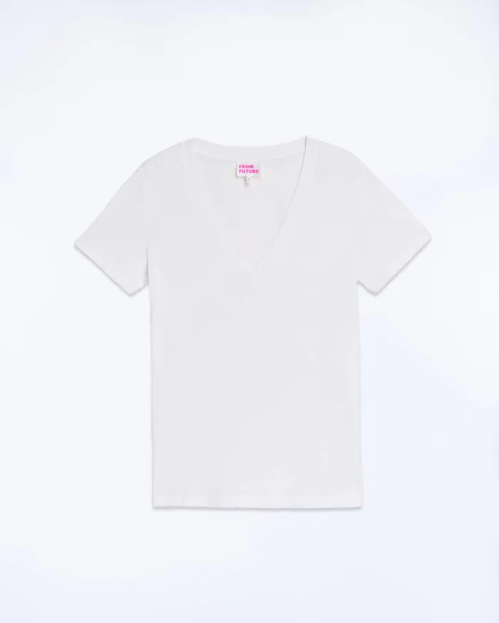 From Future Shirts TShirts and Tops Women Supima VNeck TShirt White