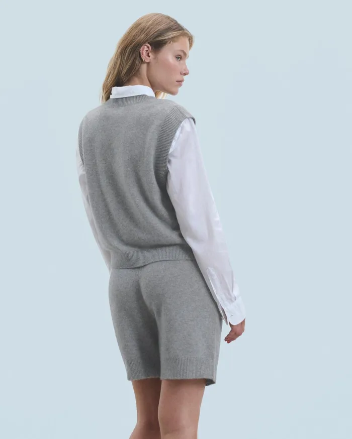 From Future Sleeveless Sweaters Women Light Heart Sleeveless Sweater Dark Heather Gray