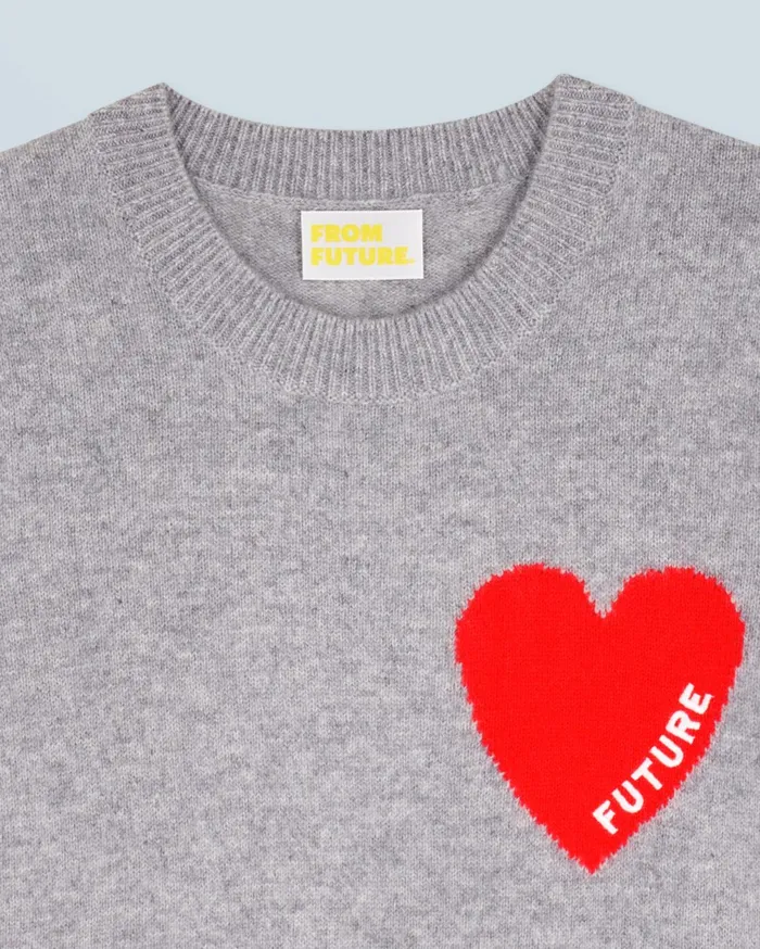 From Future Sleeveless Sweaters Women Light Heart Sleeveless Sweater Dark Heather Gray