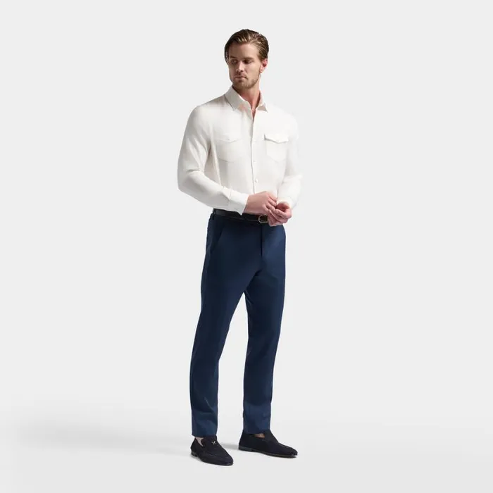 GFORE Dress Shirts Men HERRINGBONE BRUSHED DRESS SHIRT Snow