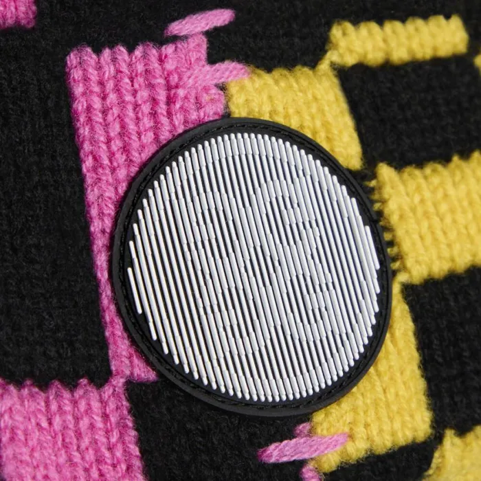 GFORE Hats MenWomen LTD RELEASE DISTORTED CHECK MERINO WOOL BEANIE Cyberknockout Pink