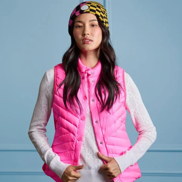 GFORE Hats MenWomen LTD RELEASE DISTORTED CHECK MERINO WOOL BEANIE Cyberknockout Pink