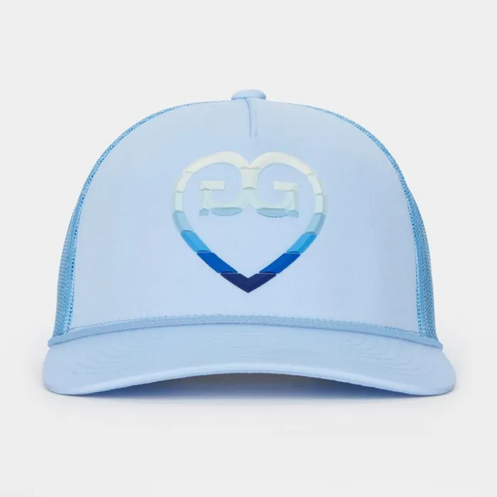 GFORE Hats MenWomen STRIPED HEART G039S INTERLOCK KNIT TRUCKER HAT Sky GFORE Hats MenWomen STRIPED HEART G039S INTERLOCK KNIT TRUCKER HAT Sky