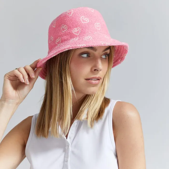 GFORE Hats Women HEART G039S BOUCL BUCKET HAT Blush GFORE Hats Women HEART G039S BOUCL BUCKET HAT Blush