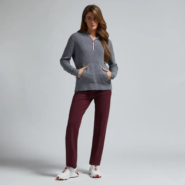 GFORE Hoodies and Tees Women WAFFLE STITCH MERINO WOOL HOODED QUARTER ZIP SWEATER Heather Grey GFORE Hoodies and Tees Women WAFFLE STITCH MERINO WOOL HOODED QUARTER ZIP SWEATER Heather Grey
