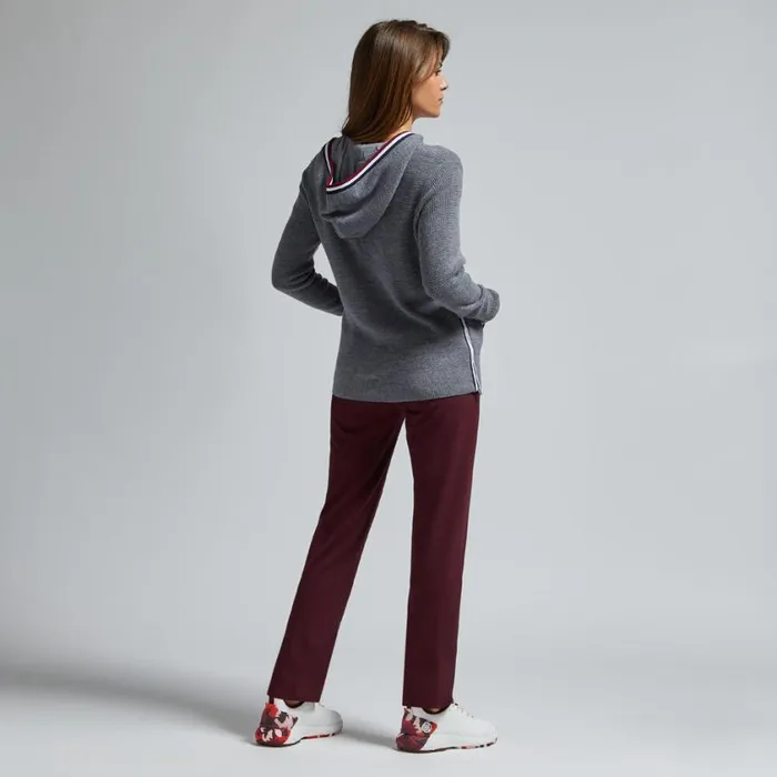 GFORE Hoodies and Tees Women WAFFLE STITCH MERINO WOOL HOODED QUARTER ZIP SWEATER Heather Grey GFORE Hoodies and Tees Women WAFFLE STITCH MERINO WOOL HOODED QUARTER ZIP SWEATER Heather Grey
