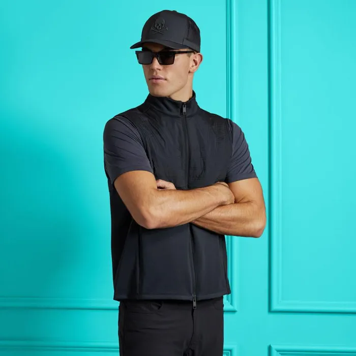 GFORE Outerwear Men QUILTED HYBRID STRETCH VEST Onyx
