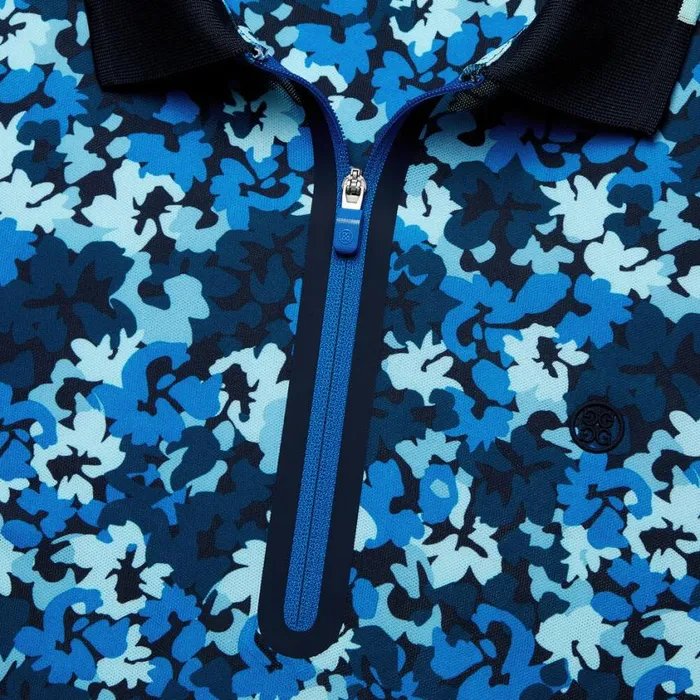 GFORE Polos and Shirts Women CAMO FLORAL TECH PIQU QUARTER ZIP POLO Twilight