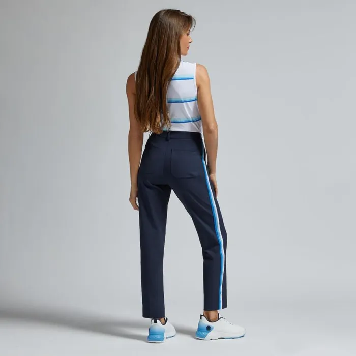GFORE Polos and Shirts Women OFFSET STRIPE TECH PIQU SLEEVELESS POLO Snow