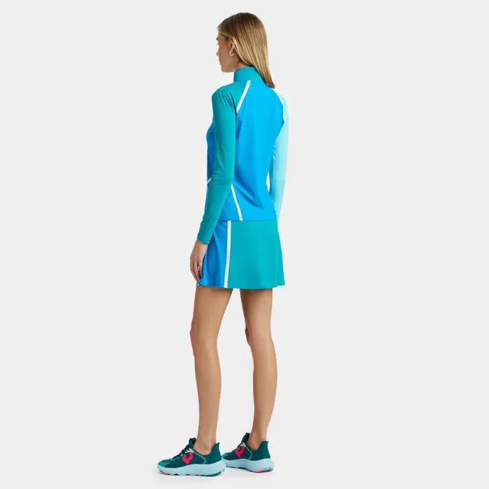 GFORE Pullovers Women COLOUR BLOCK SILKY TECH QUARTER ZIP PULLOVER Catalina