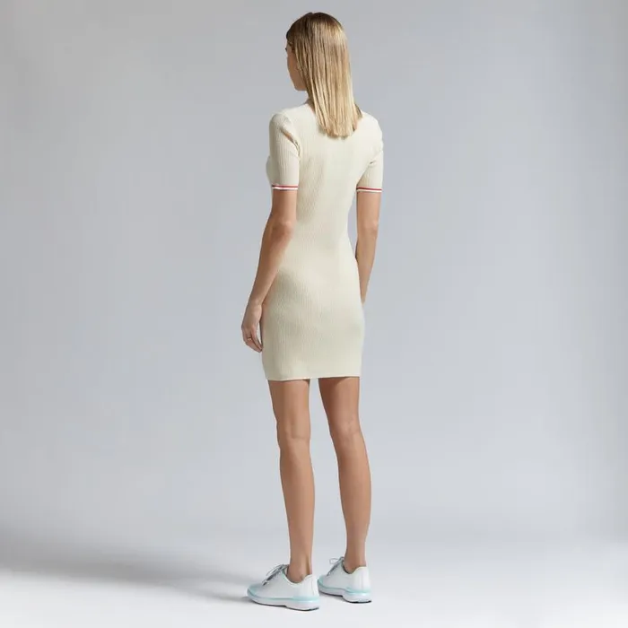 GFORE Skorts and Dresses Women LIMITED EDITION TIPPED MERINO BLEND RIBBED SWEATER DRESS Winter White