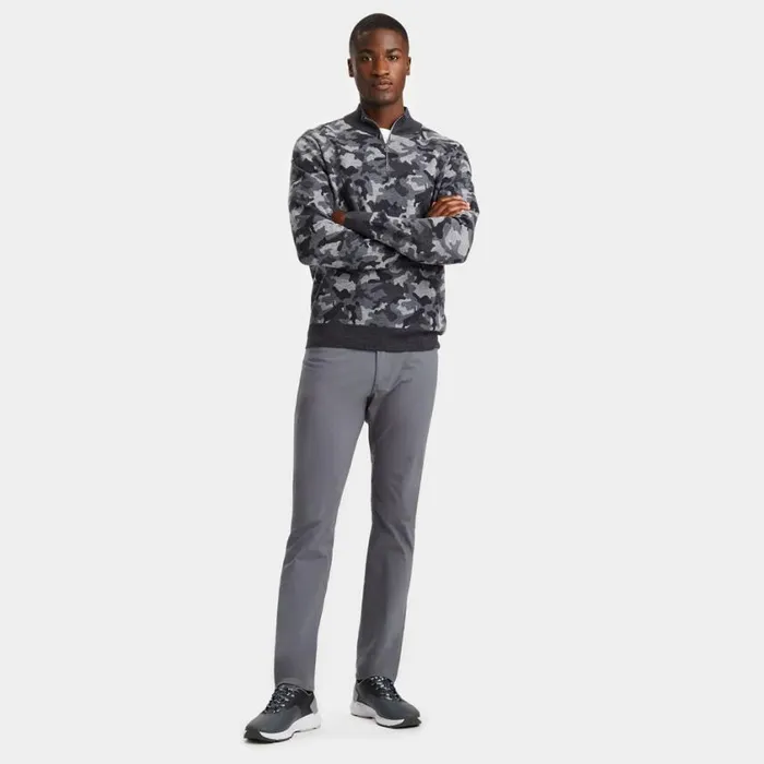 GFORE Sweaters Men CAMO JACQUARD MERINO WOOL QUARTER ZIP SWEATER Charcoal Camo