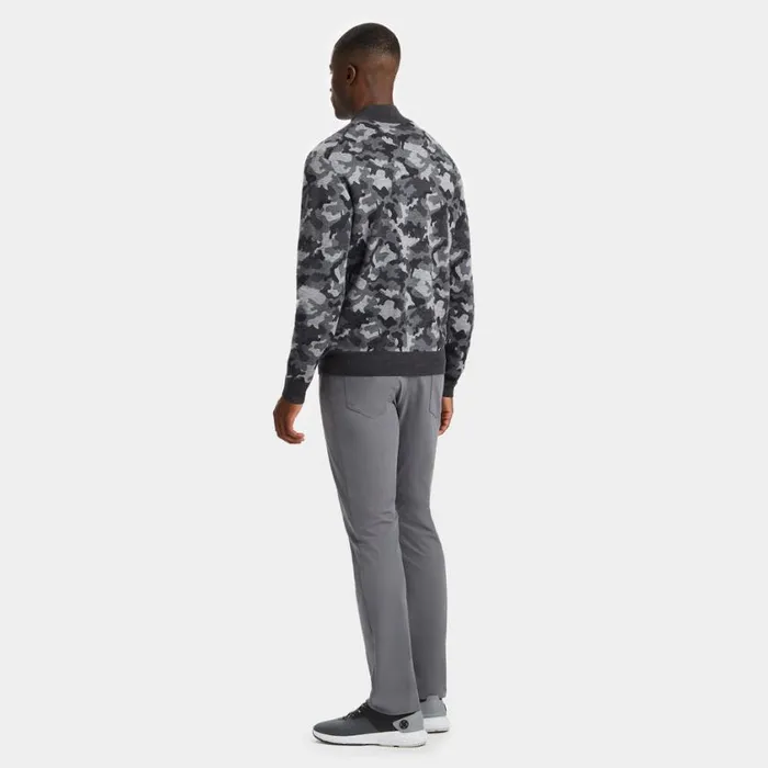 GFORE Sweaters Men CAMO JACQUARD MERINO WOOL QUARTER ZIP SWEATER Charcoal Camo