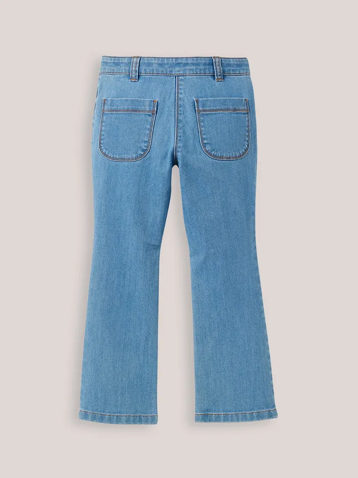 Girls Cyrillus Clothing Flared Denim Trousers Denim Stone