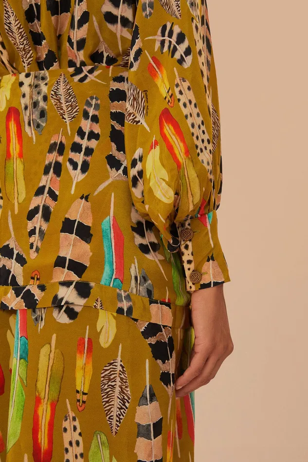 Green Amazon Feathers Midi Dress Women Farm Rio Midi Dresses