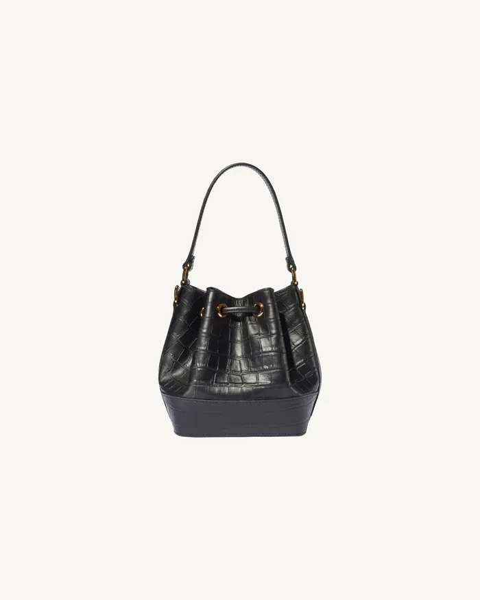 Handbags BRIGITTE MINI BUCKET BAG Black And Gold 8211 Nili Lotan Women