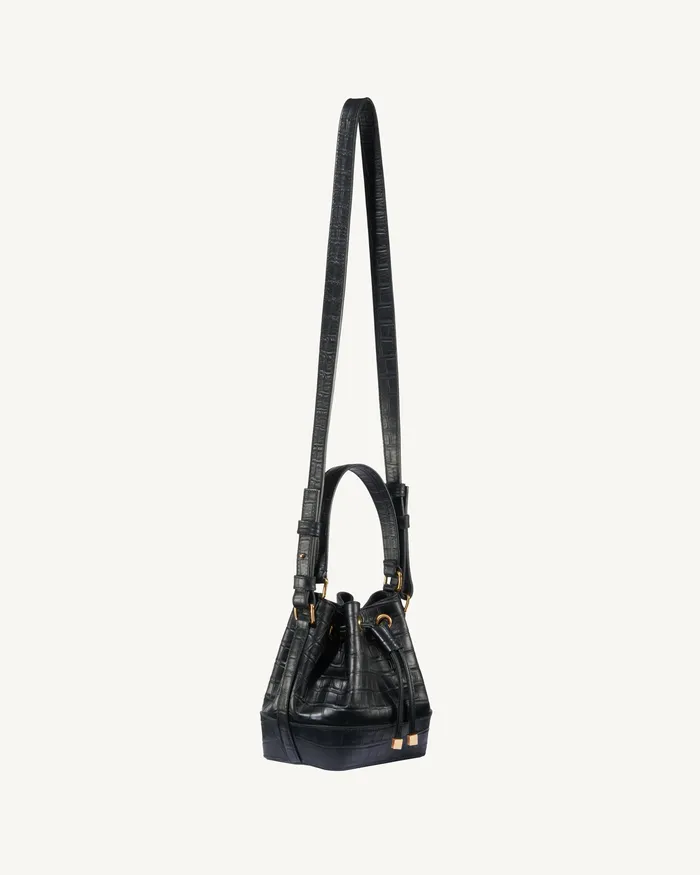 Handbags BRIGITTE MINI BUCKET BAG Black And Gold 8211 Nili Lotan Women