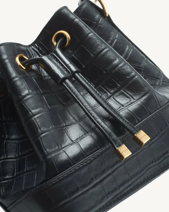 Handbags BRIGITTE MINI BUCKET BAG Black And Gold 8211 Nili Lotan Women