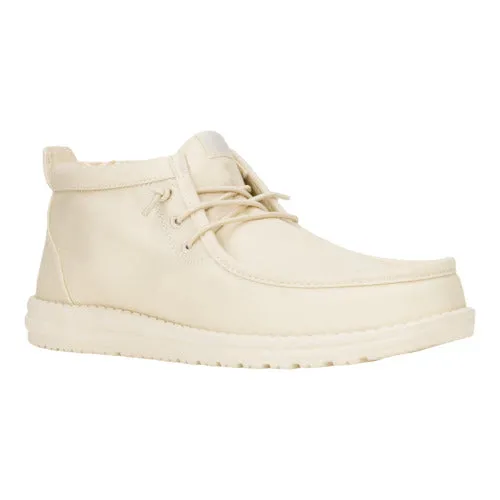 heydude Wally Mid Stretch Canvas Bone White Apparel Boots