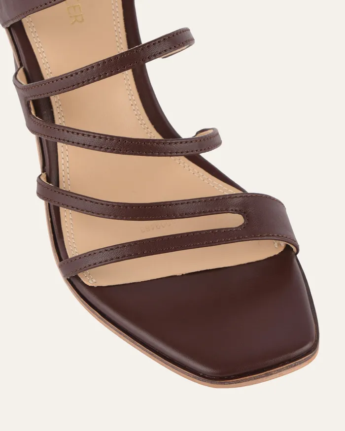 HIGH SANDALS Women jomercer Nobu high heel sandals cocoa brown leather
