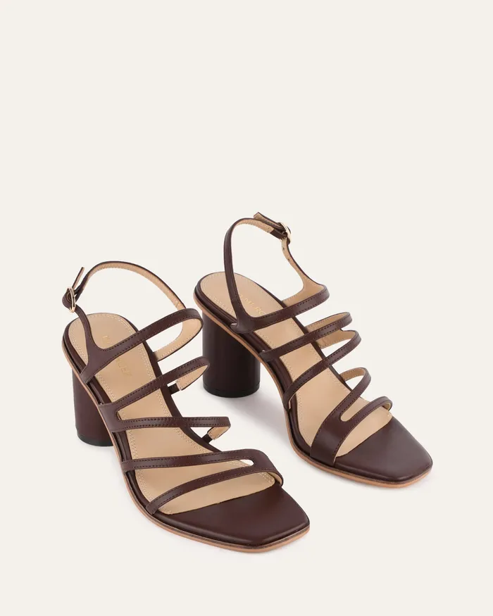 HIGH SANDALS Women jomercer Nobu high heel sandals cocoa brown leather