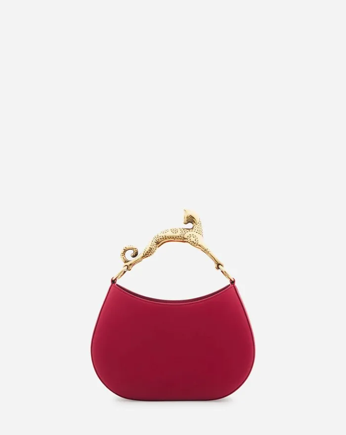 Hobo Cat Leather Bag Burgundy Women Lanvin Tote Bags and Top Handle Bags