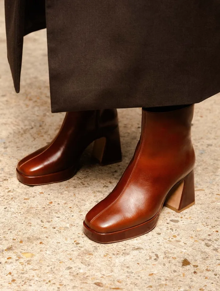 Ins Chestnut Women Bobbies Ankle Boots