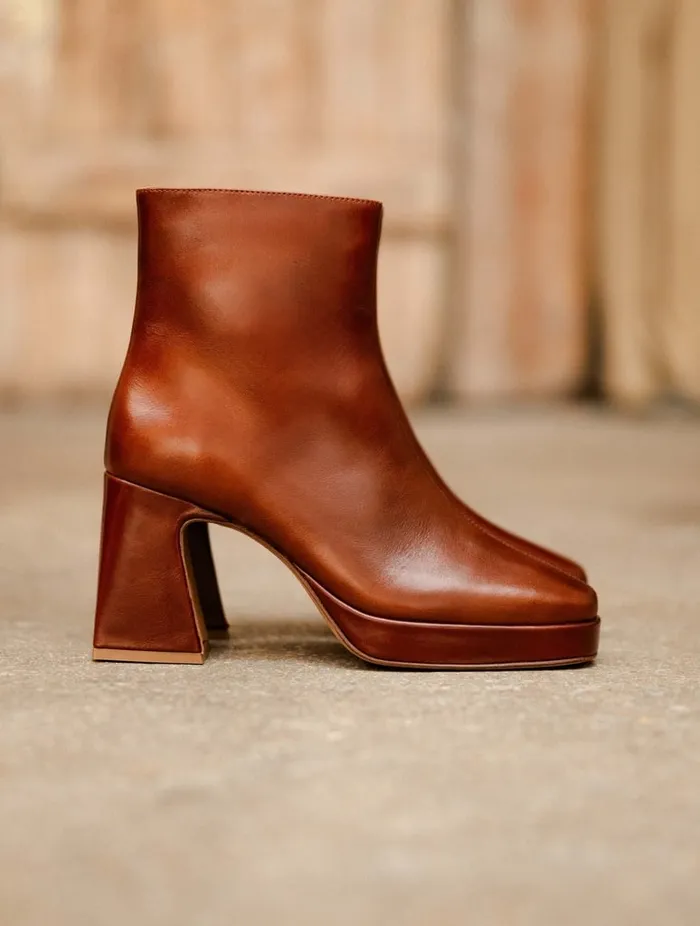 Ins Chestnut Women Bobbies Ankle Boots