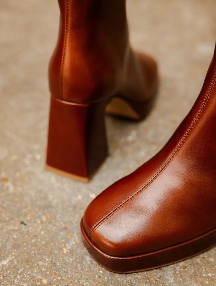 Ins Chestnut Women Bobbies Ankle Boots