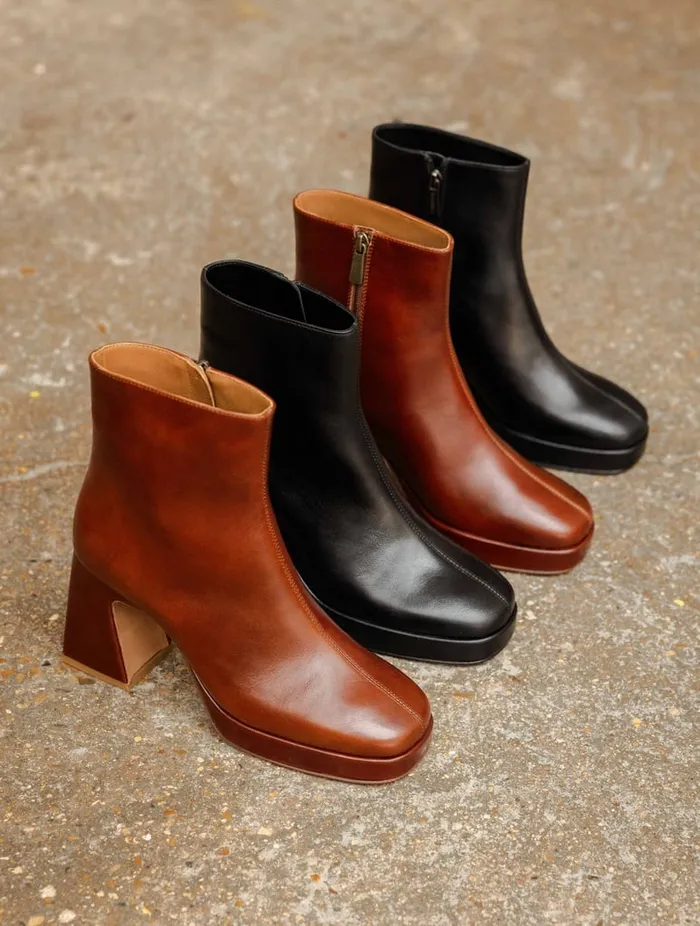 Ins Chestnut Women Bobbies Ankle Boots