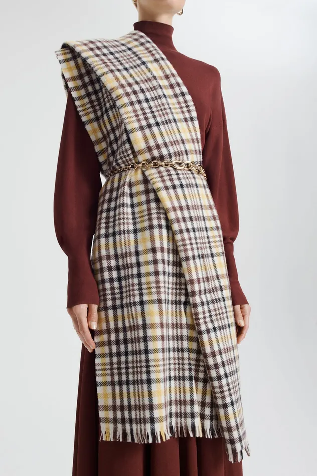 ITALIAN PLAID SCARF GINGER Scarves Scanlan Theodore Women ITALIAN PLAID SCARF GINGER Scarves Scanlan Theodore Women