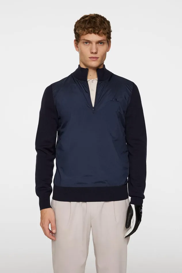 JLindeberg Rob Hybrid Quarter Zip Men Knitwear