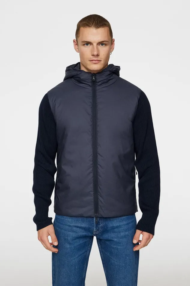 JLindeberg Thierry Hybrid Knit Hoodie Men Knitwear