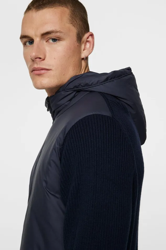 JLindeberg Thierry Hybrid Knit Hoodie Men Knitwear