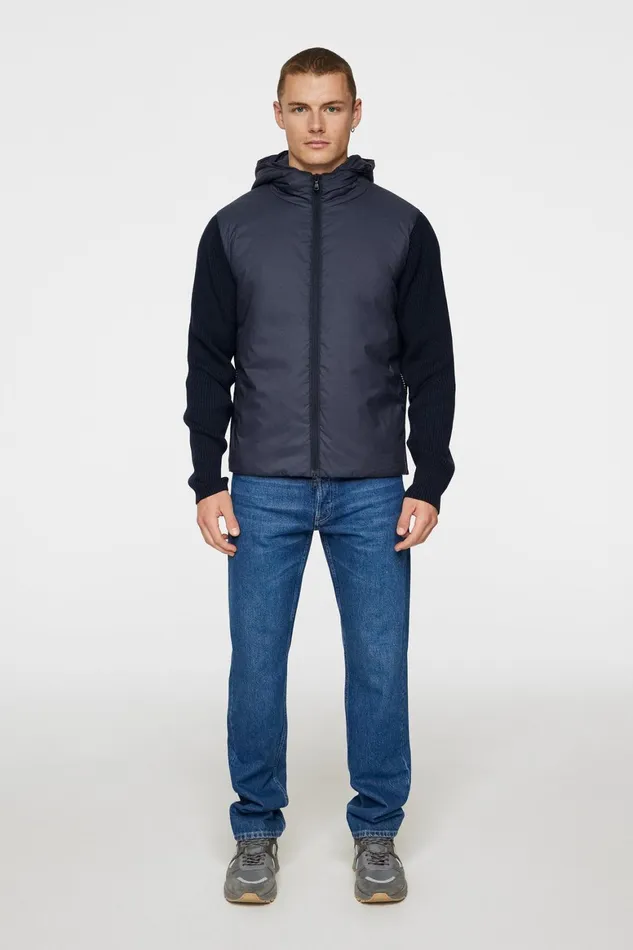 JLindeberg Thierry Hybrid Knit Hoodie Men Knitwear