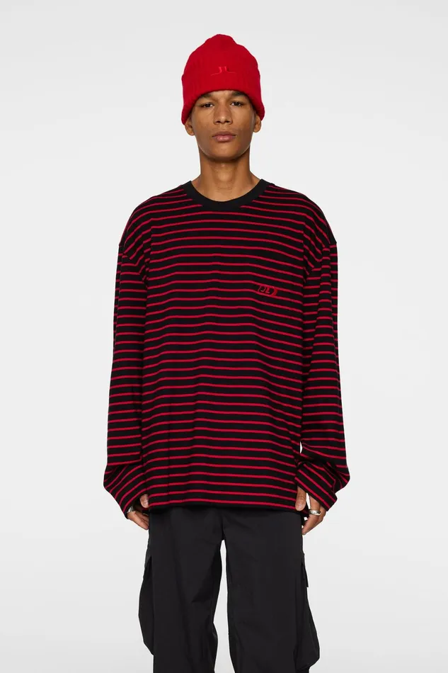 JLindeberg Walsh Stripe Long Sleeve Tee Men TShirts