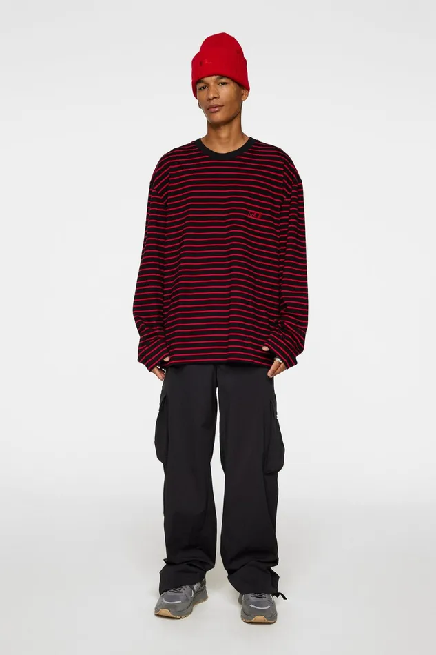 JLindeberg Walsh Stripe Long Sleeve Tee Men TShirts