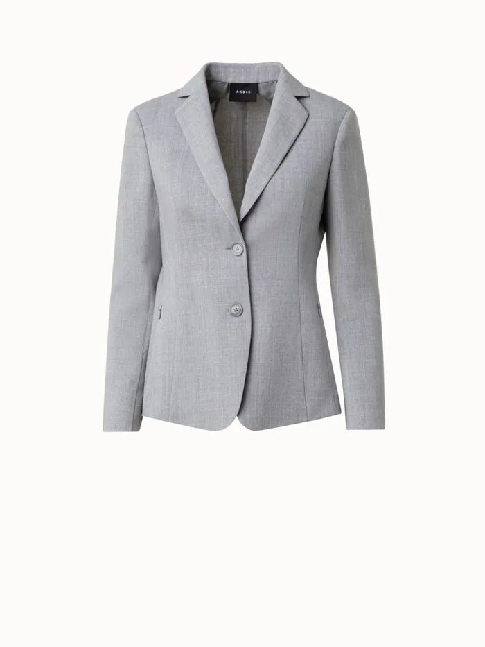 Jacket From Wool DoubleFace Stretch Silver Women Akris Jackets