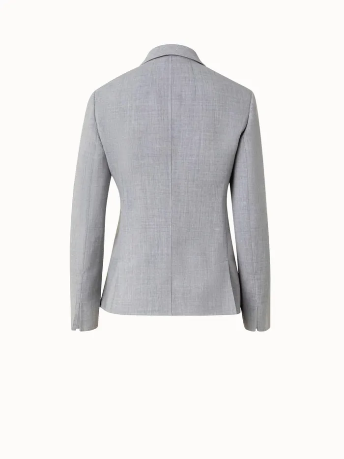 Jacket From Wool DoubleFace Stretch Silver Women Akris Jackets