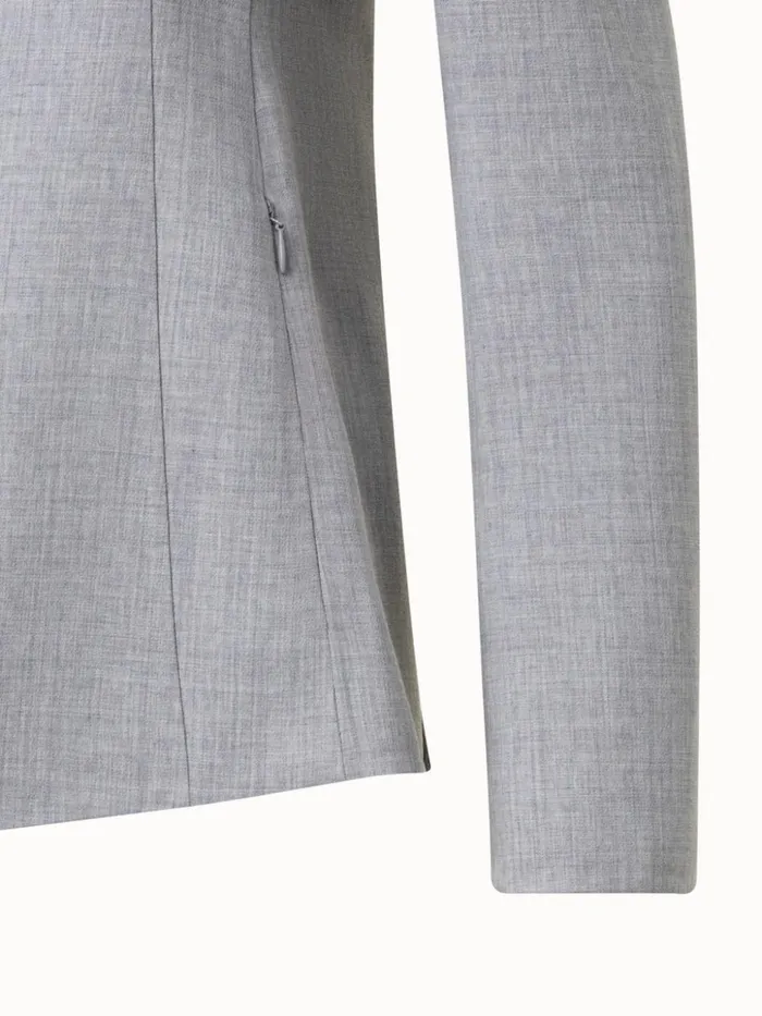 Jacket From Wool DoubleFace Stretch Silver Women Akris Jackets