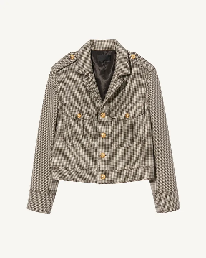 Jackets and Blazers Women Nili Lotan LISE JACKET Brown Houndstooth