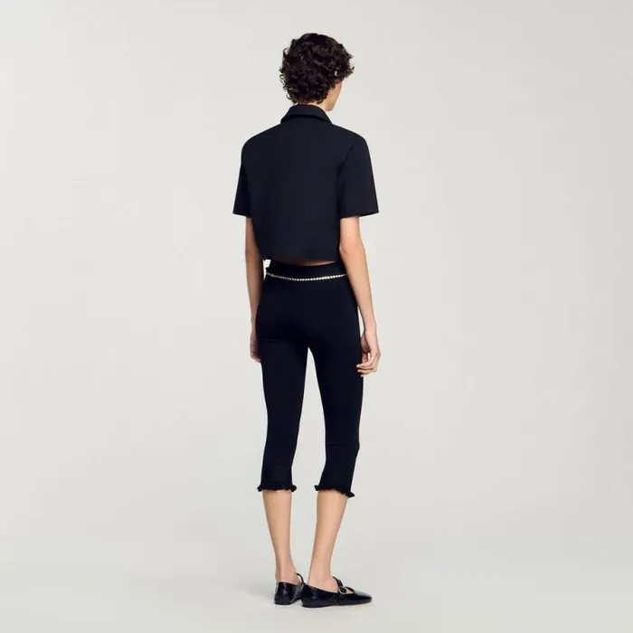 Jackets and Blazers Women SANDRO Shortsleeved Jacket Black