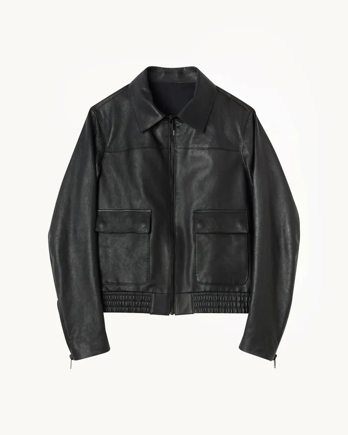 Jackets and Coats Nili Lotan Men MAX LEATHER JACKET Black