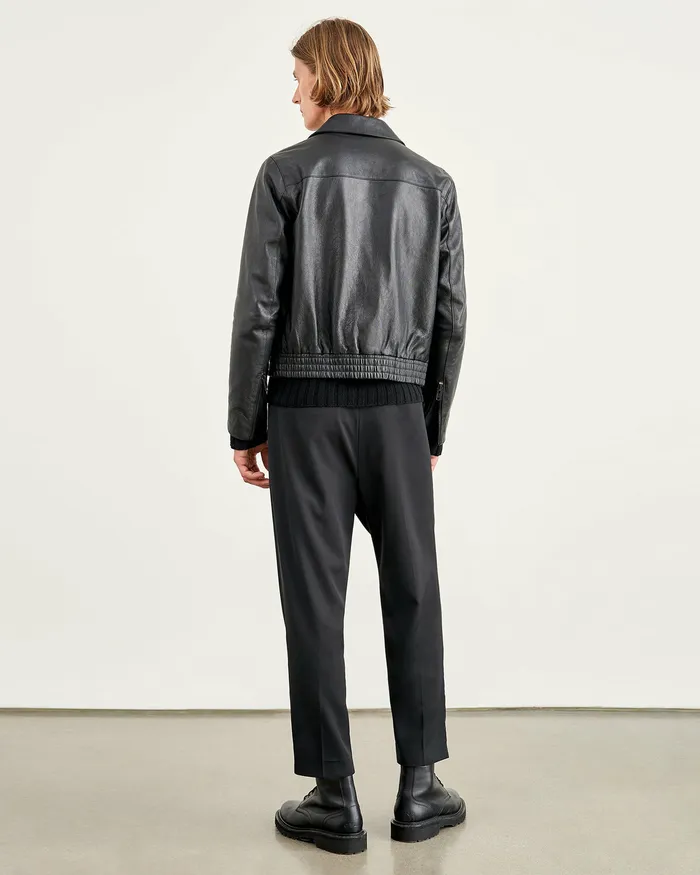 Jackets and Coats Nili Lotan Men MAX LEATHER JACKET Black