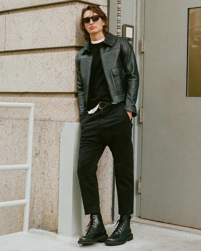 Jackets and Coats Nili Lotan Men MAX LEATHER JACKET Black
