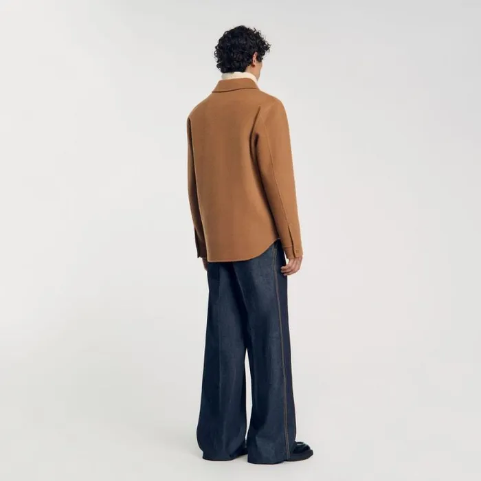 Jackets Men SANDRO Doublefaced Overshirt Camel Jackets Men SANDRO Doublefaced Overshirt Camel