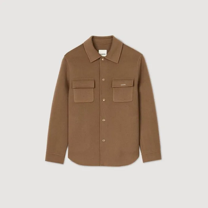 Jackets Men SANDRO Doublefaced Overshirt Camel Jackets Men SANDRO Doublefaced Overshirt Camel