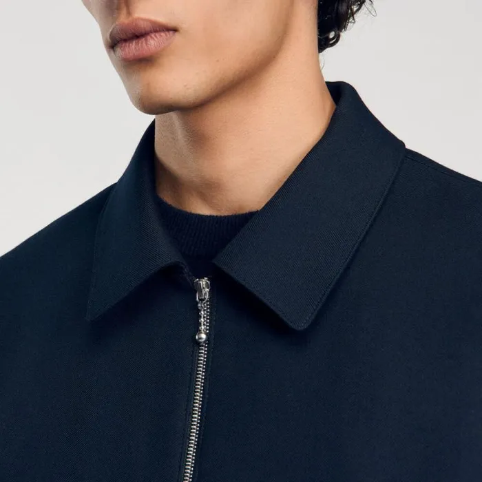 Jackets Men SANDRO Zipup Jacket Deep Blue