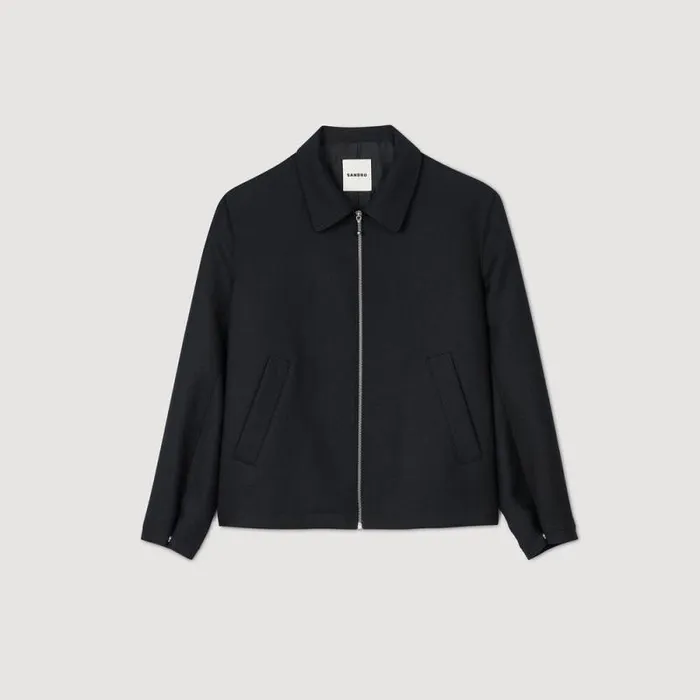 Jackets Men SANDRO Zipup Jacket Deep Blue