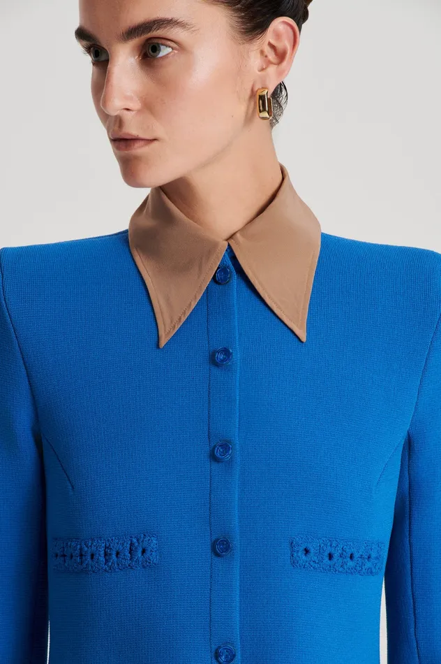 Jackets Women Scanlan Theodore CREPE KNIT DAISY CROP JACKET PRUSSIANBLUE Jackets Women Scanlan Theodore CREPE KNIT DAISY CROP JACKET PRUSSIANBLUE